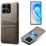 For Honor X8a 4G Dual Card Slots Phone Case Anti-scratch Leather+PC Phone Cover