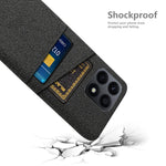 Dual Card Slots Hard PC Phone Case for Honor X8a 4G, Cloth Texture Protective Phone Cover