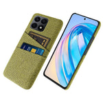 Dual Card Slots Hard PC Phone Case for Honor X8a 4G, Cloth Texture Protective Phone Cover