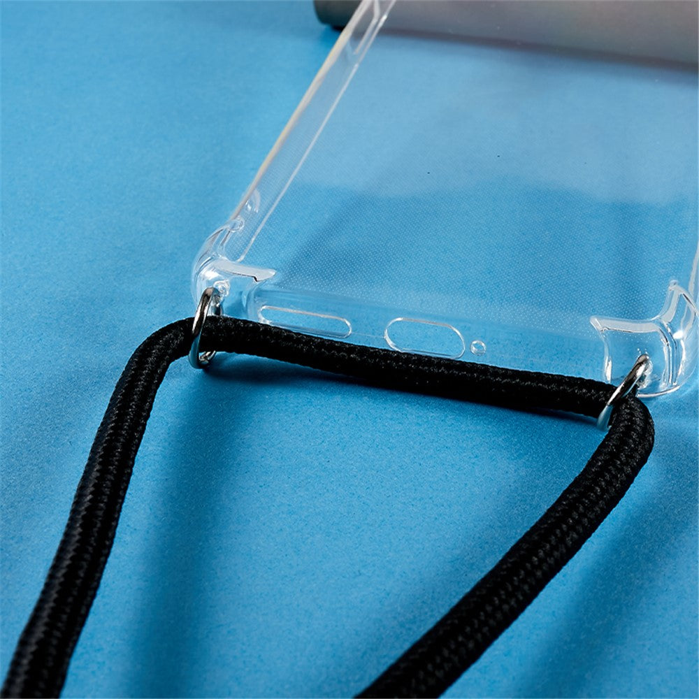 For Xiaomi Redmi Note 12 Pro+ 5G TPU Phone Case Transparent Reinforced Corners Phone Cover with Lanyard