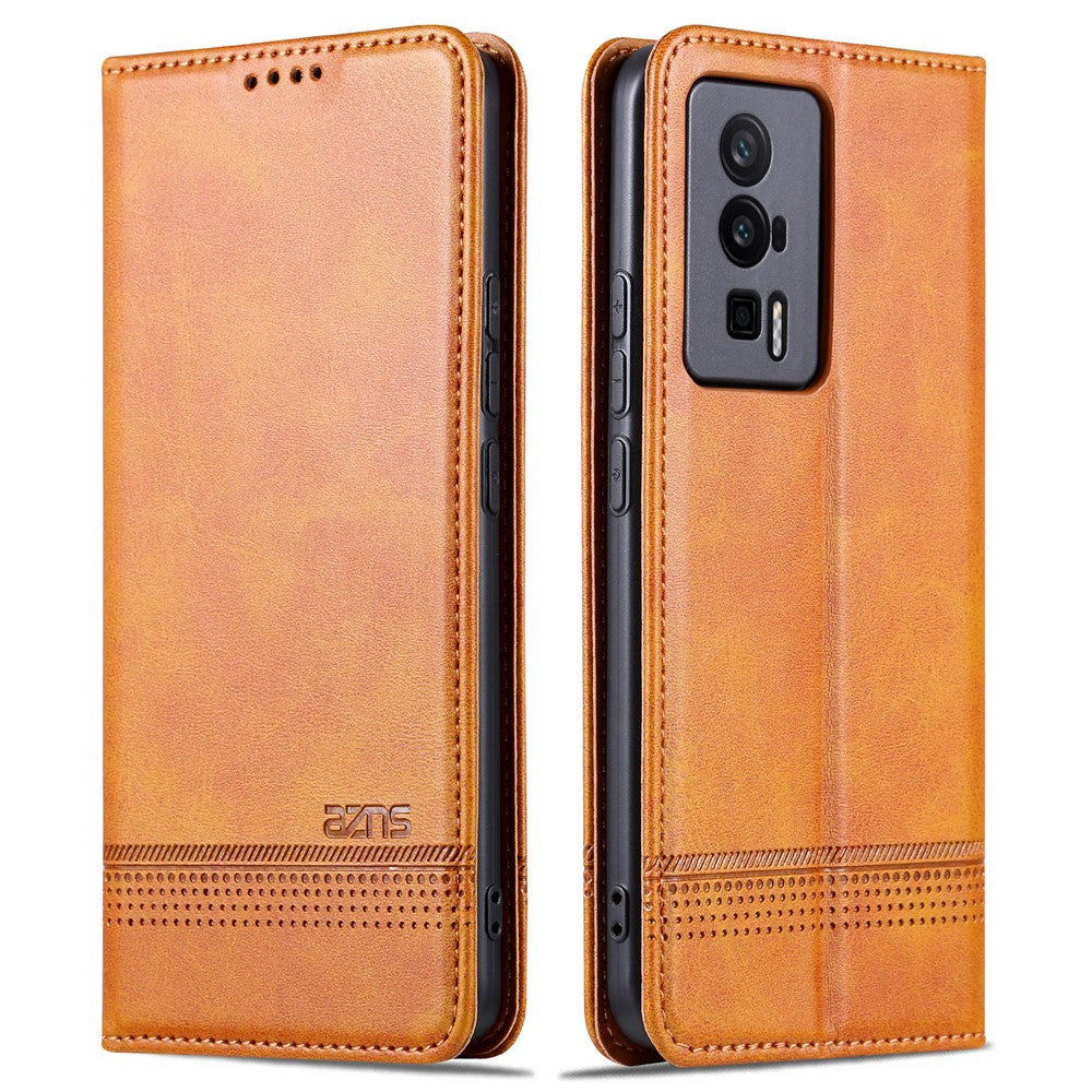 AZNS För Xiaomi Poco F5 Pro 5G / Redmi K60 Pro 5G / K60 5G Läderfodral Stativ Plånboksfodral