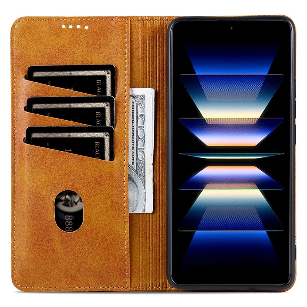 AZNS För Xiaomi Poco F5 Pro 5G / Redmi K60 Pro 5G / K60 5G Läderfodral Stativ Plånboksfodral