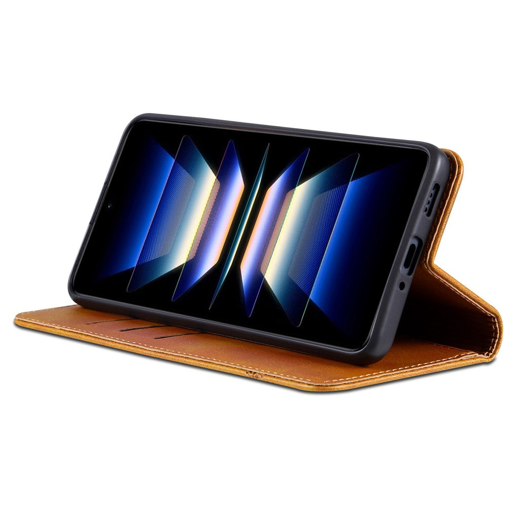 AZNS För Xiaomi Poco F5 Pro 5G / Redmi K60 Pro 5G / K60 5G Läderfodral Stativ Plånboksfodral