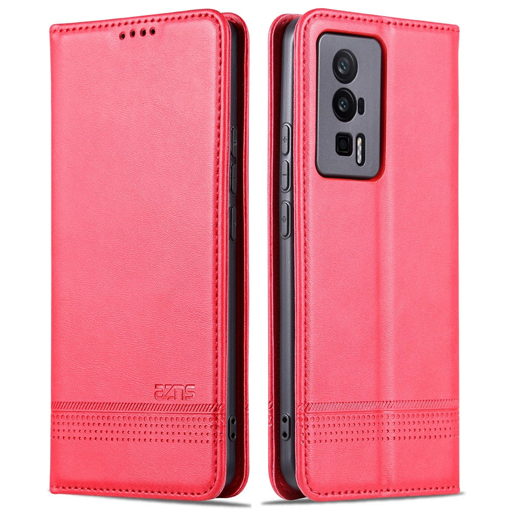 AZNS För Xiaomi Poco F5 Pro 5G / Redmi K60 Pro 5G / K60 5G Läderfodral Stativ Plånboksfodral
