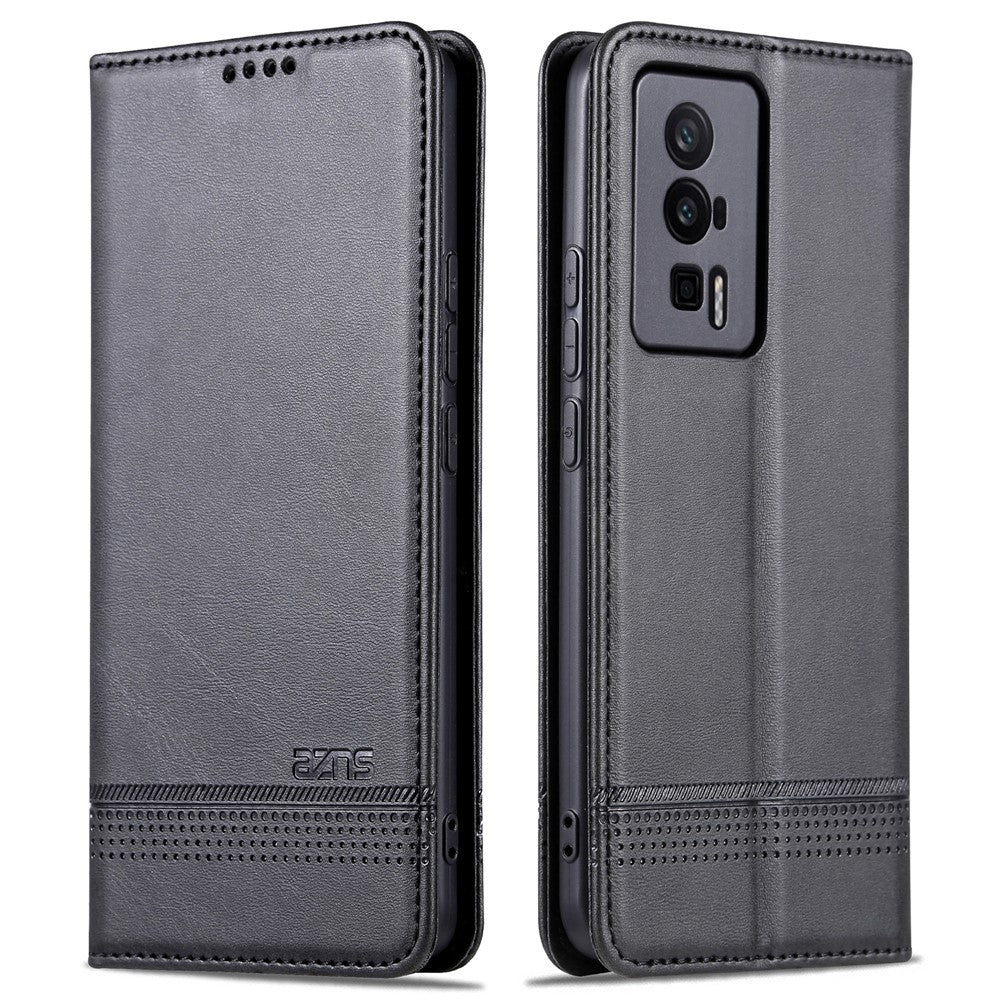 AZNS För Xiaomi Poco F5 Pro 5G / Redmi K60 Pro 5G / K60 5G Läderfodral Stativ Plånboksfodral