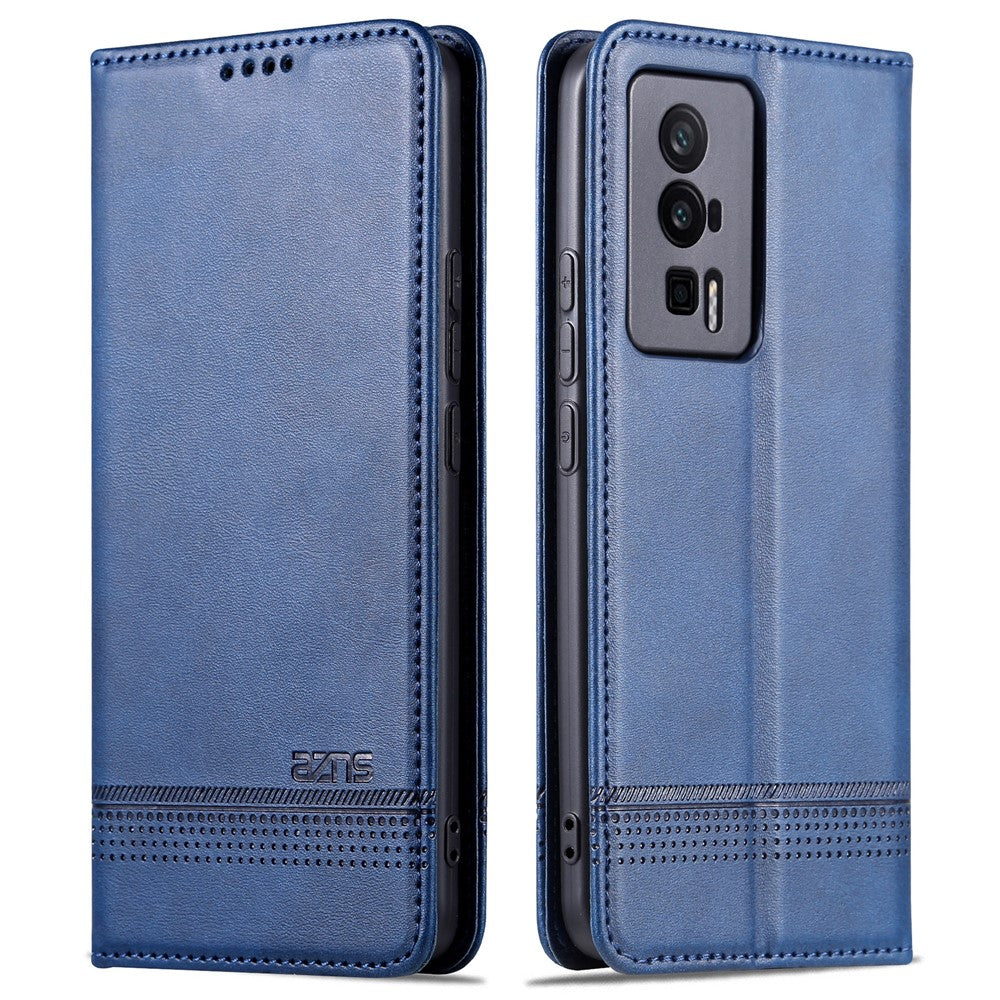 AZNS För Xiaomi Poco F5 Pro 5G / Redmi K60 Pro 5G / K60 5G Läderfodral Stativ Plånboksfodral