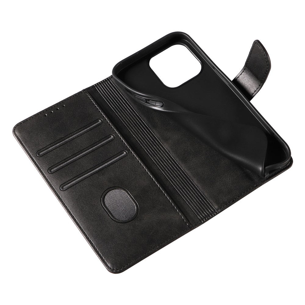 For iPhone 14 Plus Stand Leather Phone Cover Square Clasp Smartphone Case with Wallet