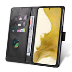 For Samsung Galaxy S23 Phone Cover Square Magnetic Clasp Stand Wallet Leather Drop-proof Flip Phone Case