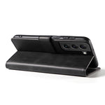 For Samsung Galaxy S23 Phone Cover Square Magnetic Clasp Stand Wallet Leather Drop-proof Flip Phone Case