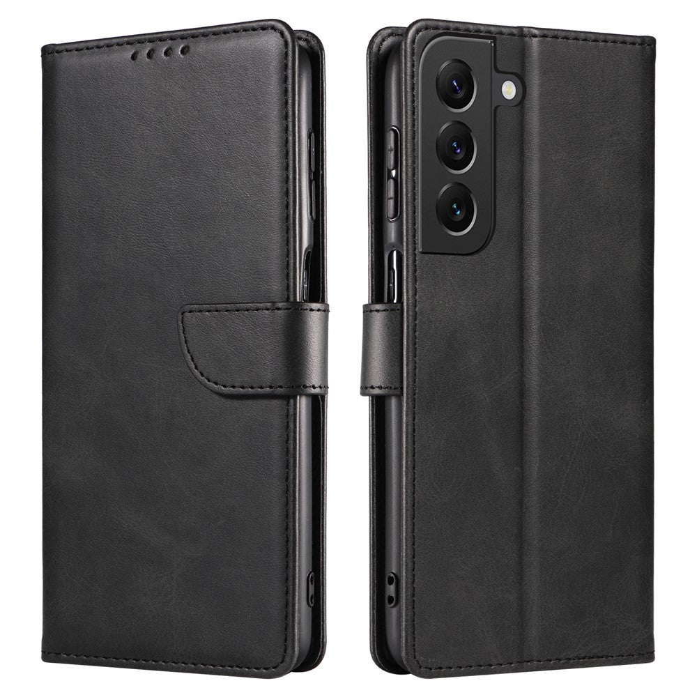 For Samsung Galaxy S23+ Anti-scratch Phone Cover Square Leather Mobile Phone Case with Stand Wallet