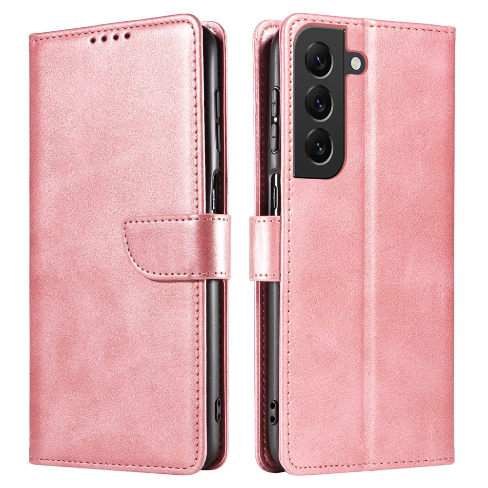 For Samsung Galaxy S23+ Anti-scratch Phone Cover Square Leather Mobile Phone Case with Stand Wallet
