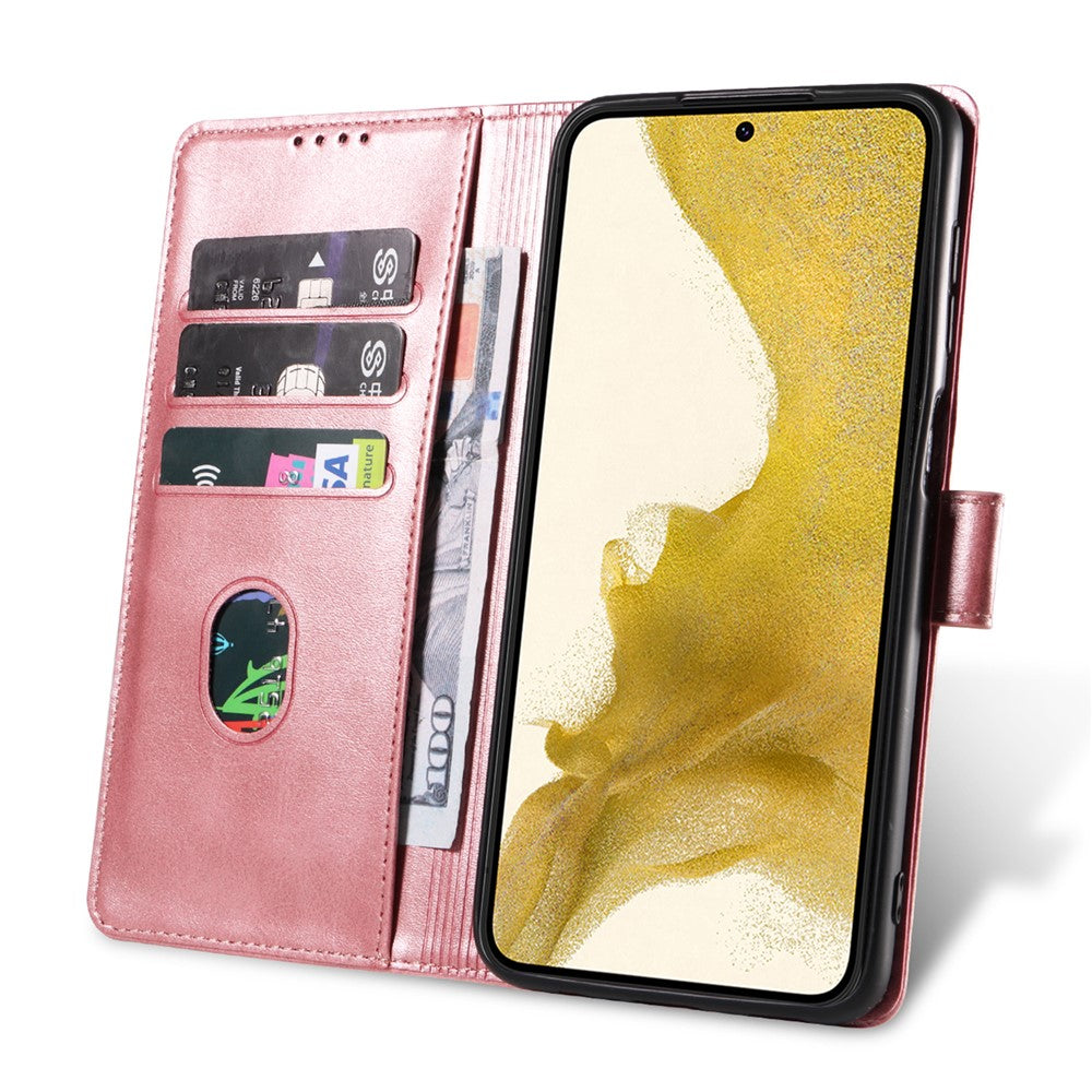 For Samsung Galaxy S23+ Anti-scratch Phone Cover Square Leather Mobile Phone Case with Stand Wallet