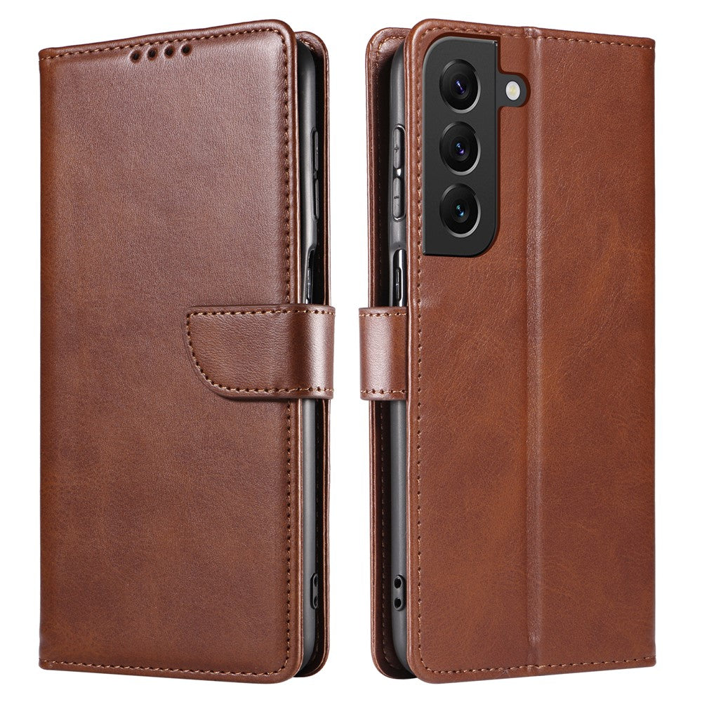 For Samsung Galaxy S23+ Anti-scratch Phone Cover Square Leather Mobile Phone Case with Stand Wallet