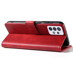 For Samsung Galaxy A33 5G Stand Phone Cover Square Magnetic Clasp Wallet Leather Phone Case
