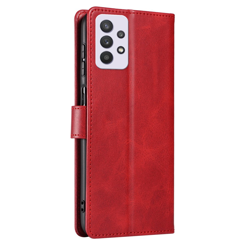 For Samsung Galaxy A33 5G Stand Phone Cover Square Magnetic Clasp Wallet Leather Phone Case