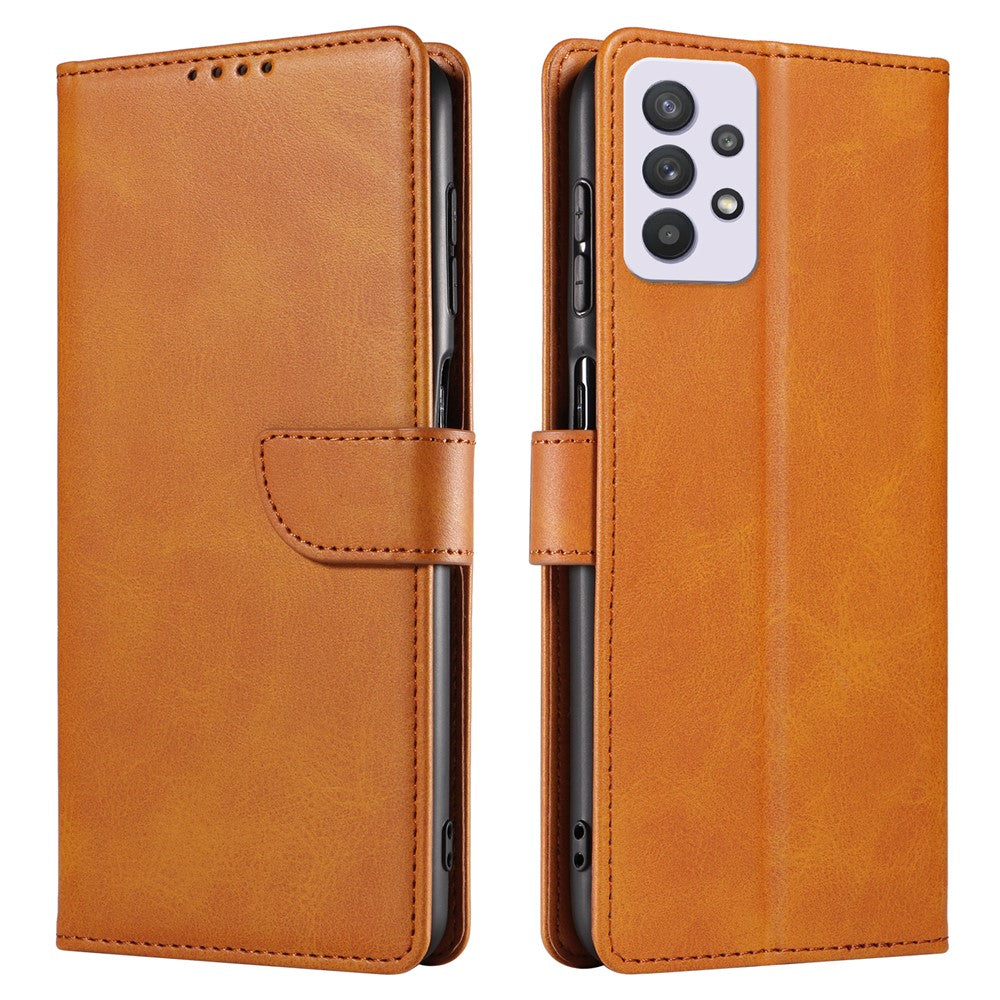 For Samsung Galaxy A33 5G Stand Phone Cover Square Magnetic Clasp Wallet Leather Phone Case