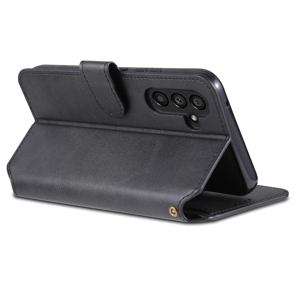 AZNS til Samsung Galaxy A34 5G cover af læder med kalvetekstur, pung og stander, anti-drop etui