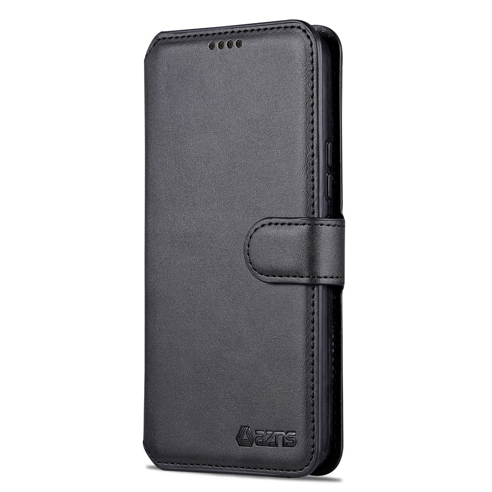 AZNS til Samsung Galaxy A34 5G cover af læder med kalvetekstur, pung og stander, anti-drop etui
