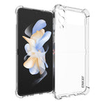 ENKAY HAT PRINCE För Samsung Galaxy Z Flip4 5G Stötsäkert mobilskal Halkfri Randig Kant Genomskinligt TPU-Skal