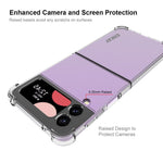 ENKAY HAT PRINCE För Samsung Galaxy Z Flip4 5G Stötsäkert mobilskal Halkfri Randig Kant Genomskinligt TPU-Skal