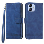 DIERFENG DF-03 for Samsung Galaxy A04e 4G / F04 4G / M04 4G Leather Phone Case Lines Imprinted Stand Phone Wallet Cover
