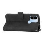 DIERFENG DF-03 for Xiaomi Redmi A1+ 4G / A2+ 4G / Poco C50 4G Leather Phone Case Lines Imprinted Phone Cover with Wallet Stand