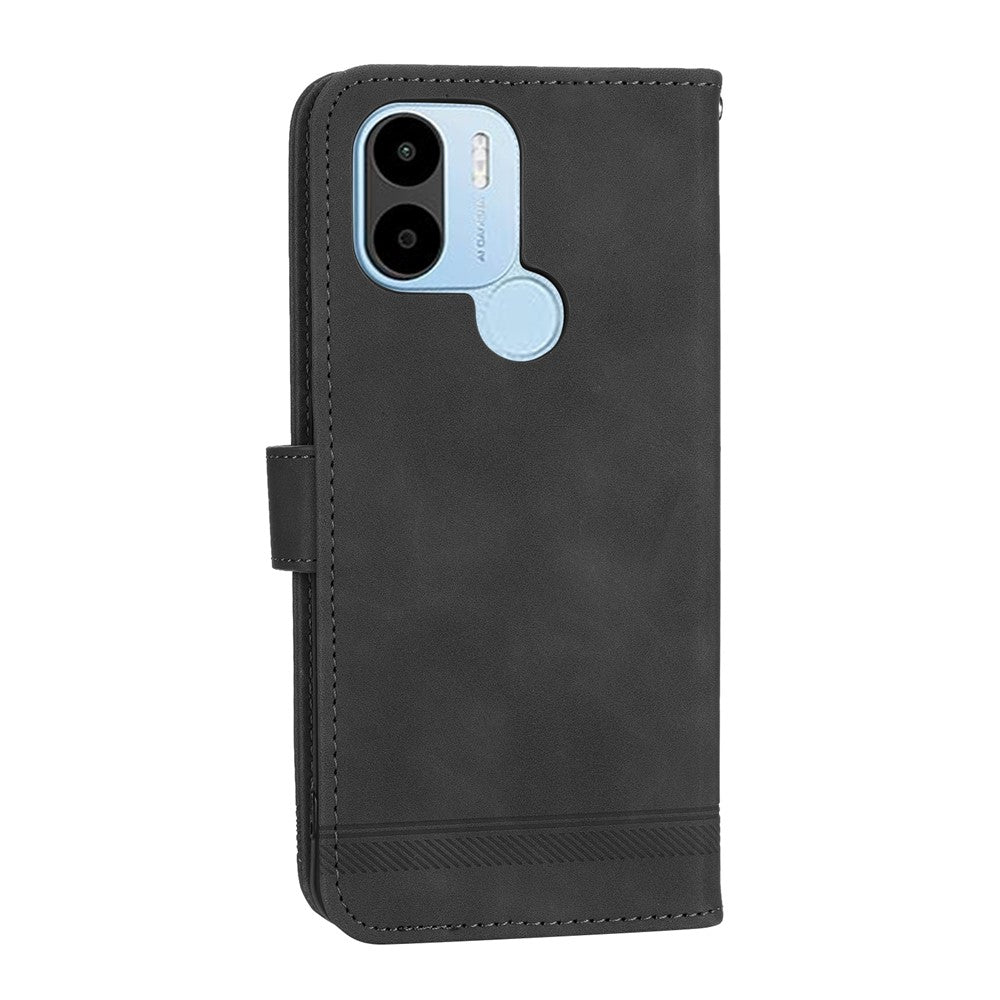 DIERFENG DF-03 for Xiaomi Redmi A1+ 4G / A2+ 4G / Poco C50 4G Leather Phone Case Lines Imprinted Phone Cover with Wallet Stand