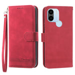 DIERFENG DF-03 for Xiaomi Redmi A1+ 4G / A2+ 4G / Poco C50 4G Leather Phone Case Lines Imprinted Phone Cover with Wallet Stand