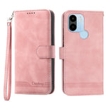 DIERFENG DF-03 for Xiaomi Redmi A1+ 4G / A2+ 4G / Poco C50 4G Leather Phone Case Lines Imprinted Phone Cover with Wallet Stand