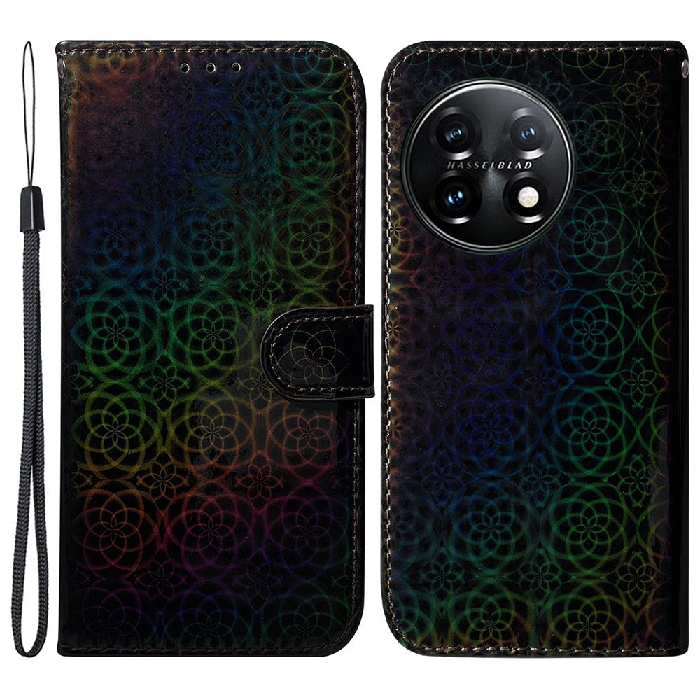 OnePlus 11 5G Stoppsäkert mobilskal Bländande Blommönster Plånboksfodral PU-läder mobilskal