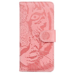 For Samsung Galaxy F04 4G / M04 4G / A04e 4G Stand Wallet Phone Cover Tiger Pattern Imprinted Leather Case