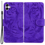 For Samsung Galaxy F04 4G / M04 4G / A04e 4G Stand Wallet Phone Cover Tiger Pattern Imprinted Leather Case