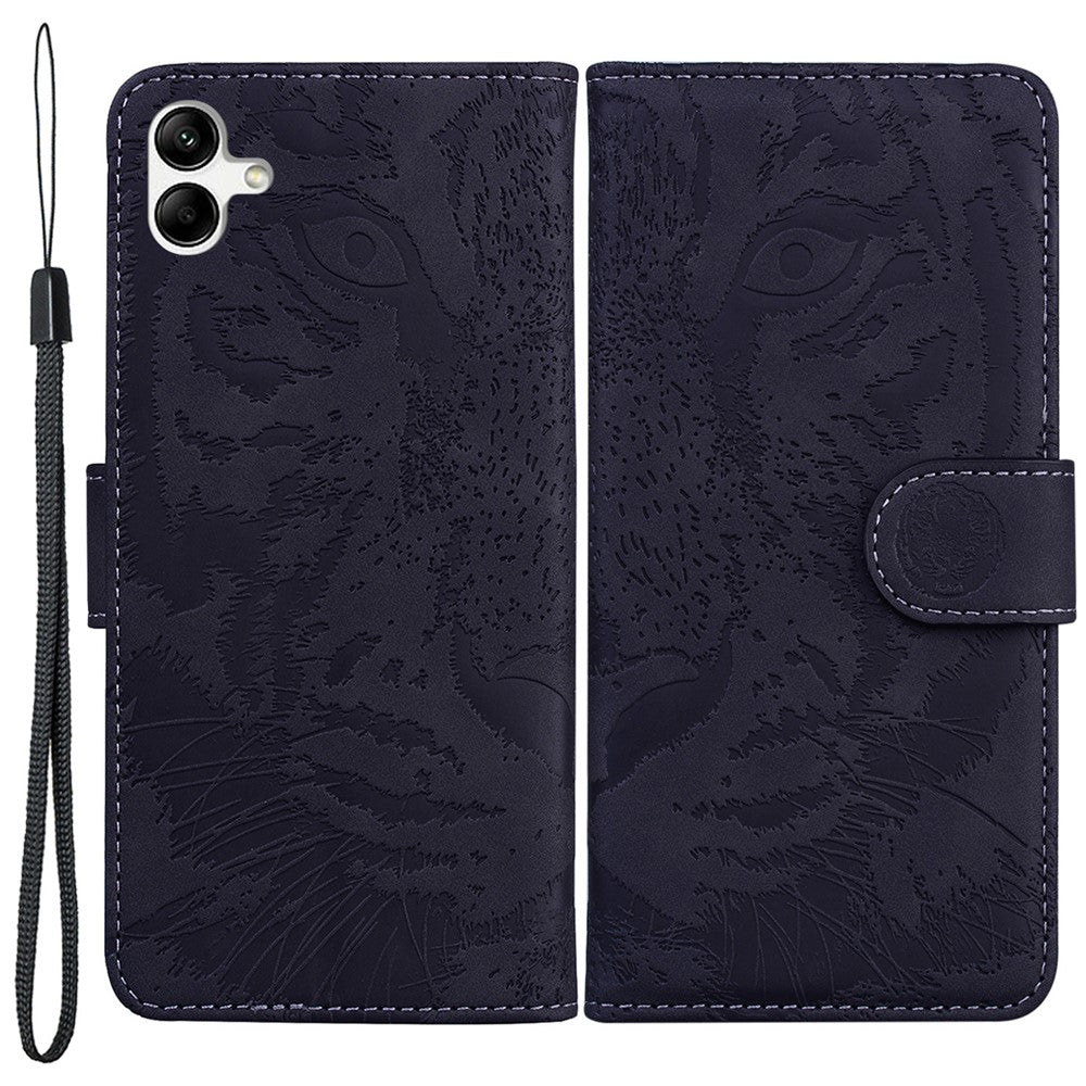 For Samsung Galaxy F04 4G / M04 4G / A04e 4G Stand Wallet Phone Cover Tiger Pattern Imprinted Leather Case