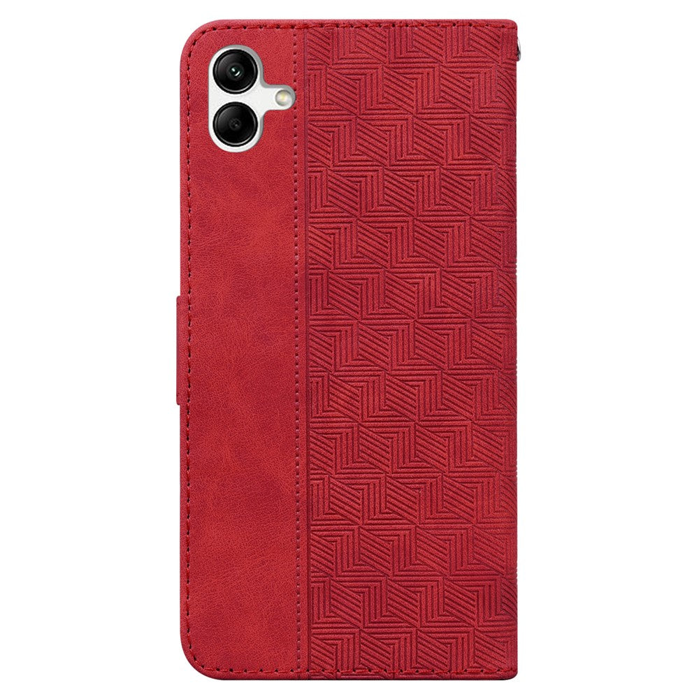 Til Samsung Galaxy A04e 4G / F04 4G / M04 4G Imprintet Telefoncover PU Læderpung Stødsikkert Standercover med Håndrem