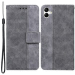 Til Samsung Galaxy A04e 4G / F04 4G / M04 4G Imprintet Telefoncover PU Læderpung Stødsikkert Standercover med Håndrem