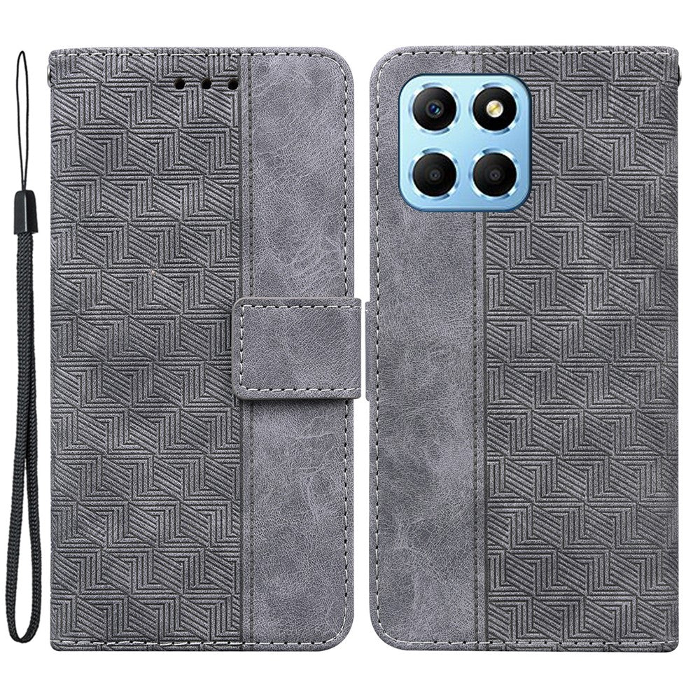 For Honor X8 5G Anti-Scratch Imprinted Leather Phone Case Phone Wallet Stand Cover