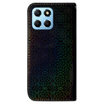 For Honor X8 5G Stand Magnetic Flip Phone Cover Leather Dazzling Flower Pattern Wallet Case with Strap