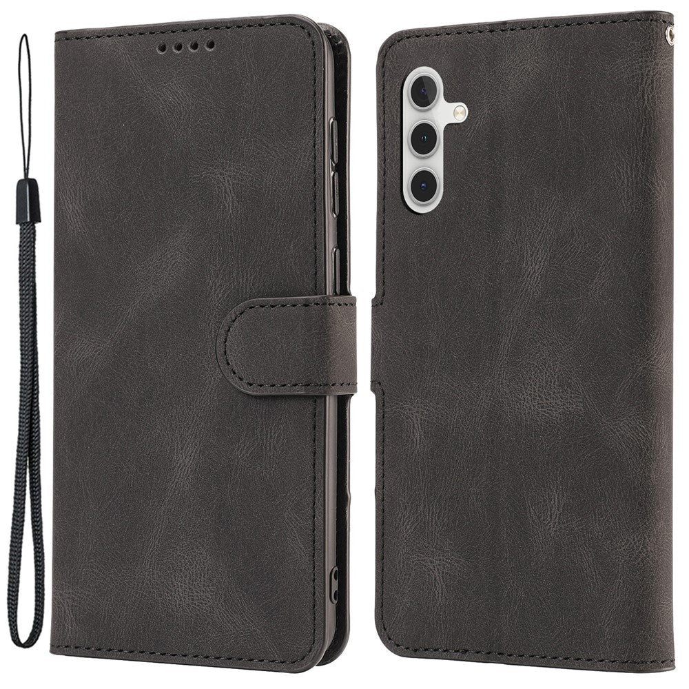 For Samsung Galaxy A24 4G (162.1 x 77.6 x 8.3mm) Drop-proof Leather Phone Case Stand Wallet Cover with Strap