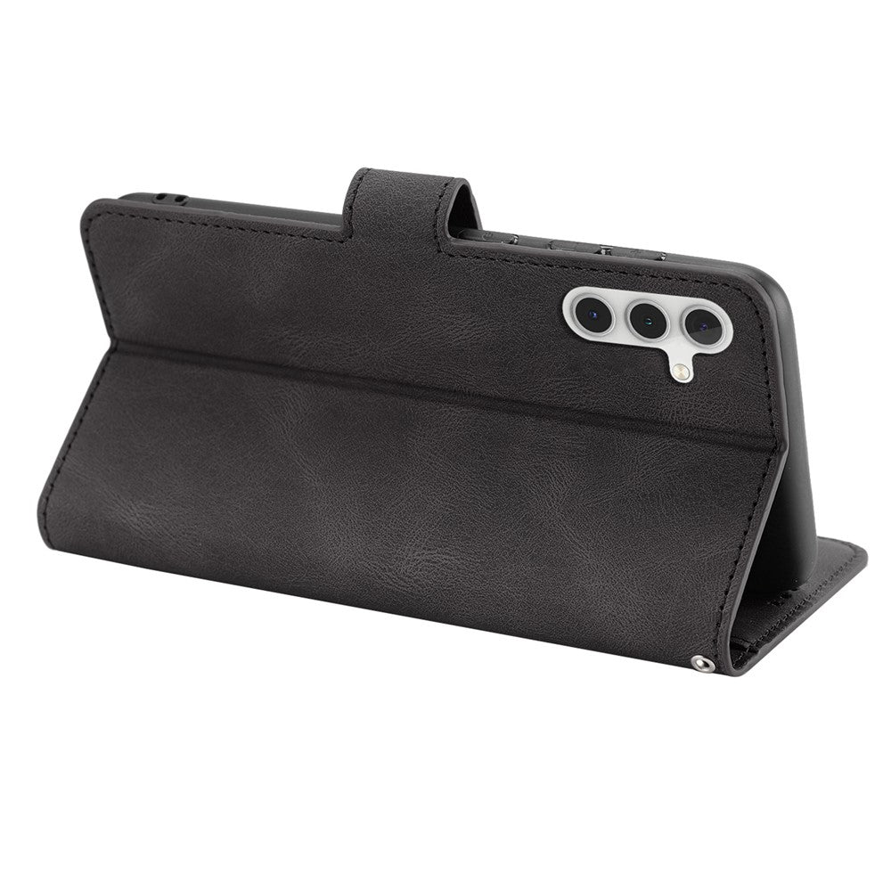 For Samsung Galaxy A24 4G (162.1 x 77.6 x 8.3mm) Drop-proof Leather Phone Case Stand Wallet Cover with Strap