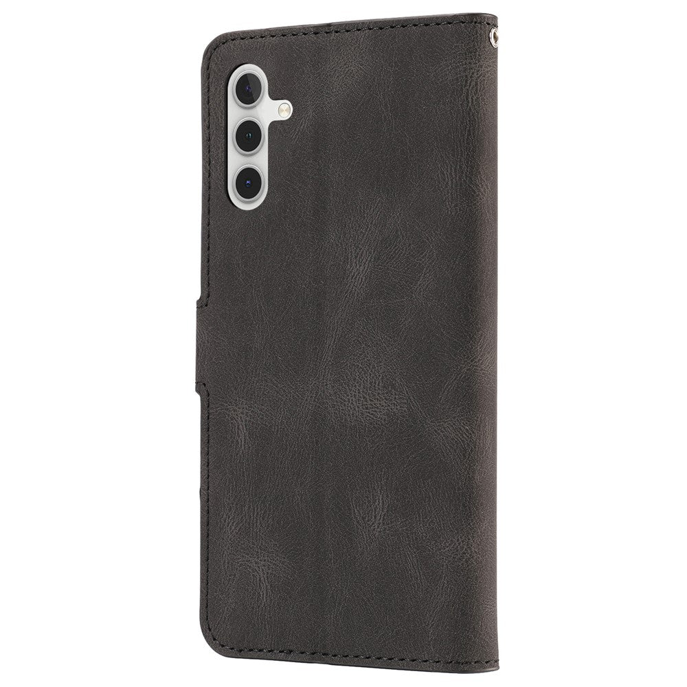 For Samsung Galaxy A24 4G (162.1 x 77.6 x 8.3mm) Drop-proof Leather Phone Case Stand Wallet Cover with Strap