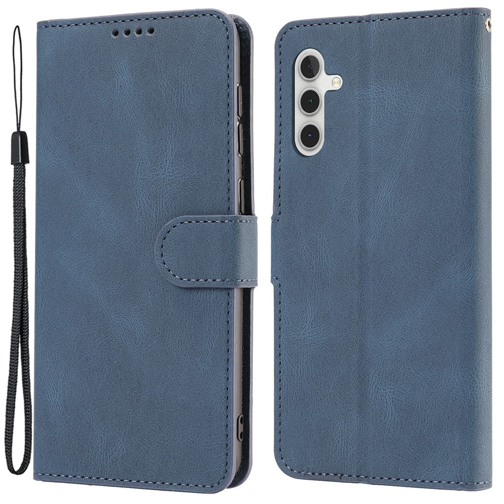For Samsung Galaxy A24 4G (162.1 x 77.6 x 8.3mm) Drop-proof Leather Phone Case Stand Wallet Cover with Strap