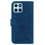 For Honor X8 5G PU Leather Wallet Case Imprinted Rose Butterfly Stand Phone Cover