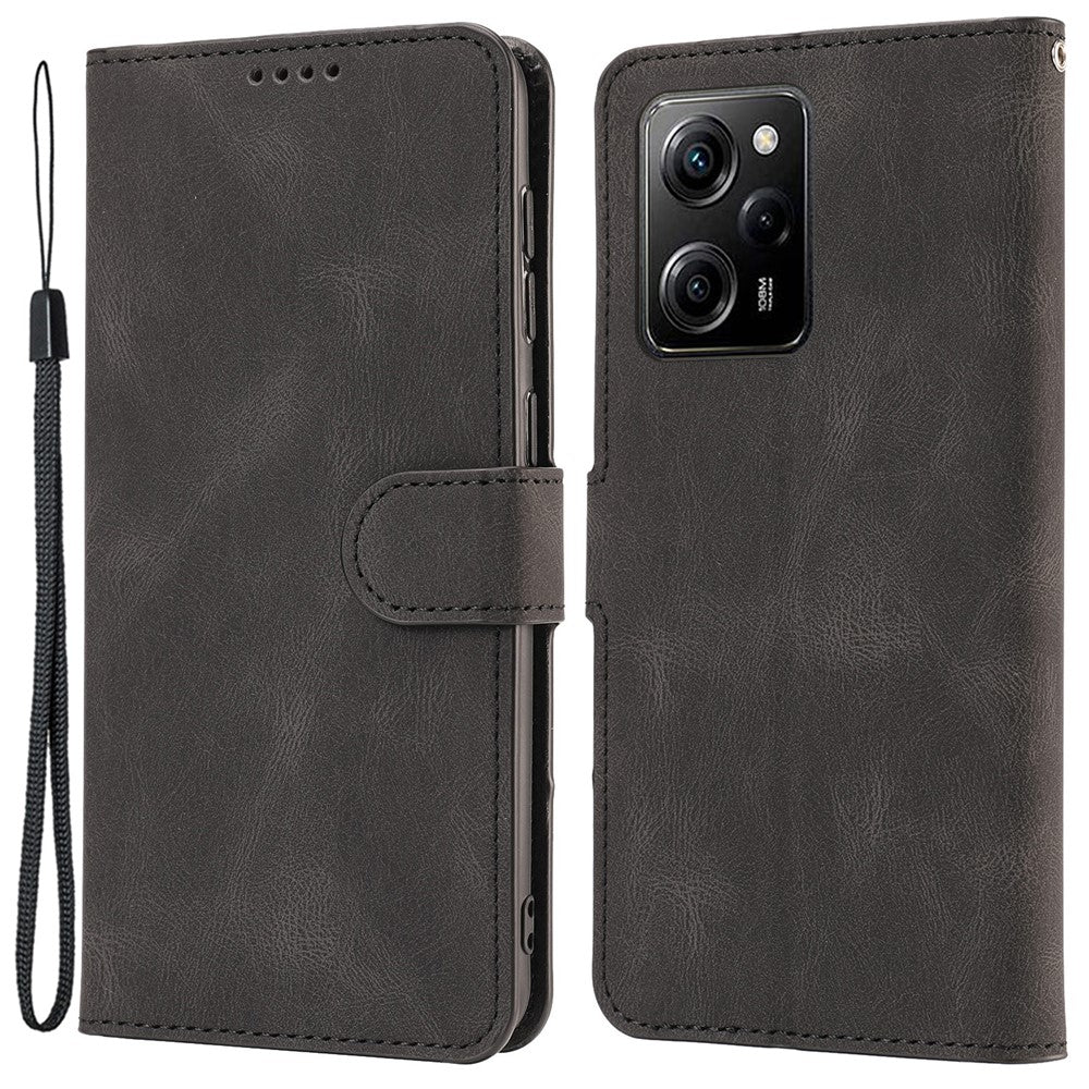 For Xiaomi Redmi Note 12 Pro 5G / Note 12 Pro Speed 5G / Poco X5 Pro 5G PU Leather Stand Wallet Cover with Strap