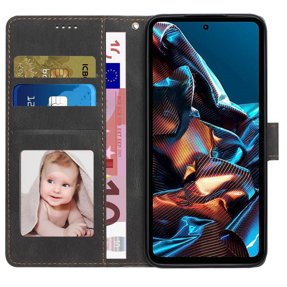 For Xiaomi Redmi Note 12 Pro 5G / Note 12 Pro Speed 5G / Poco X5 Pro 5G PU Leather Stand Wallet Cover with Strap