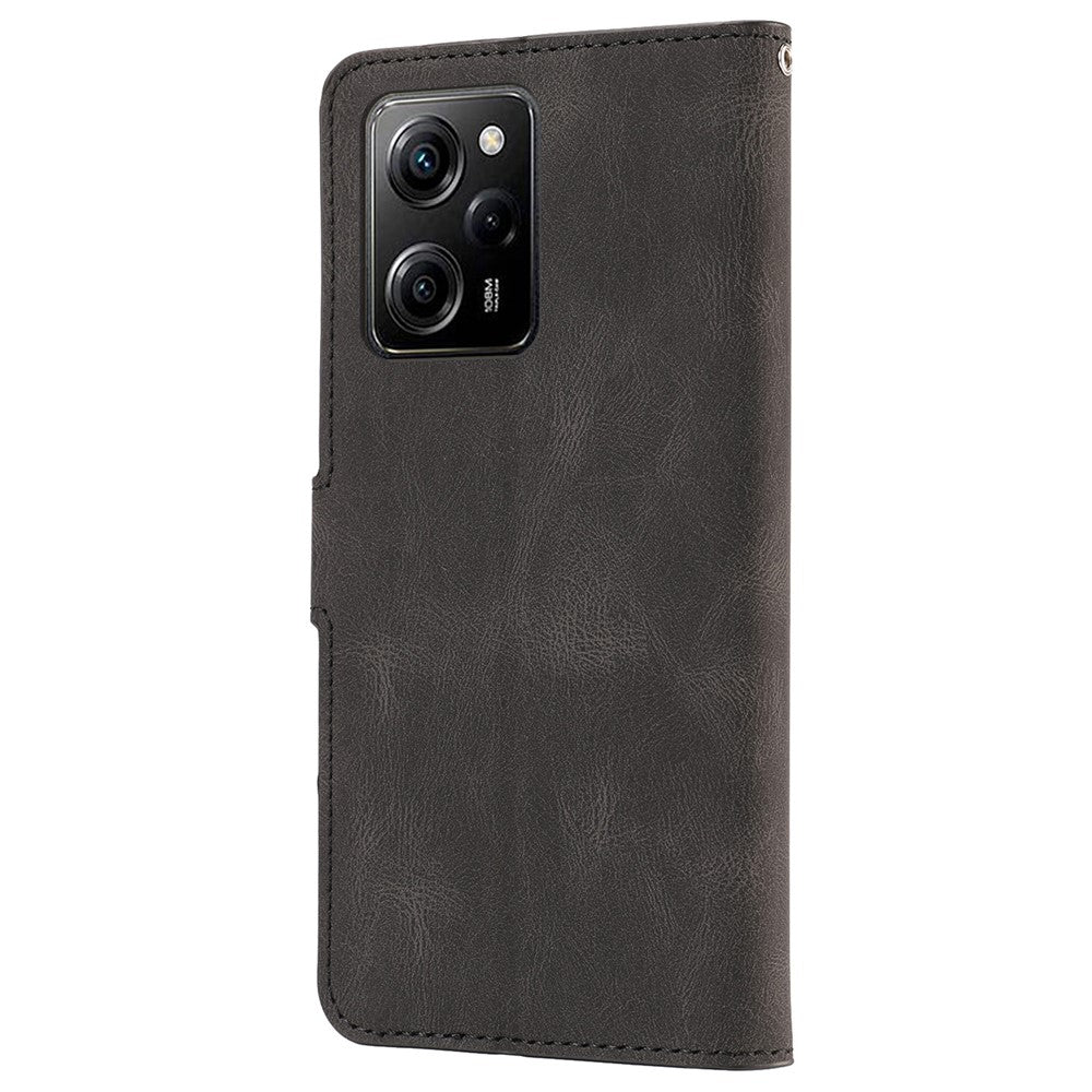 For Xiaomi Redmi Note 12 Pro 5G / Note 12 Pro Speed 5G / Poco X5 Pro 5G PU Leather Stand Wallet Cover with Strap