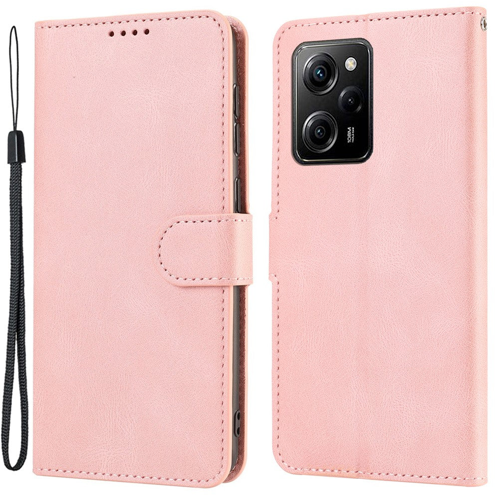 For Xiaomi Redmi Note 12 Pro 5G / Note 12 Pro Speed 5G / Poco X5 Pro 5G PU Leather Stand Wallet Cover with Strap