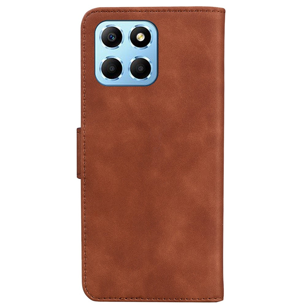 Til Honor X8 5G Anti-fingeraftryk læder telefoncover ensfarvet standerpungcover
