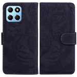 For Honor X8 5G Mobiltelefonetui Stativ Pung Tiger Mønster Præget PU Læder Flip Telefoncover