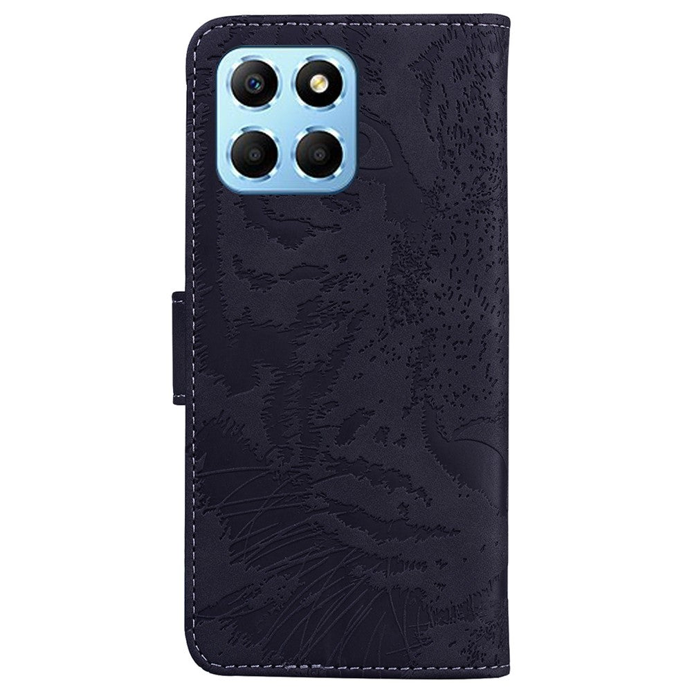 For Honor X8 5G Cell Phone Case Stand Wallet Tiger Pattern Imprinted PU Leather Flip Phone Cover