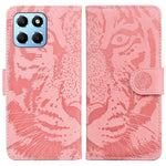 For Honor X8 5G Mobiltelefonetui Stativ Pung Tiger Mønster Præget PU Læder Flip Telefoncover
